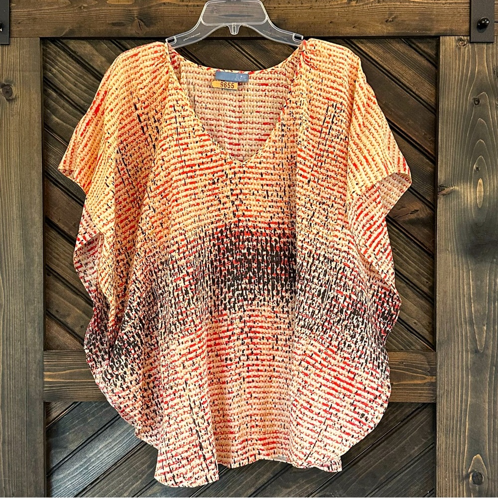 Lil * Shop For Oversized Drapped Blouse Silk Luxury Fashion Size 0 EUC